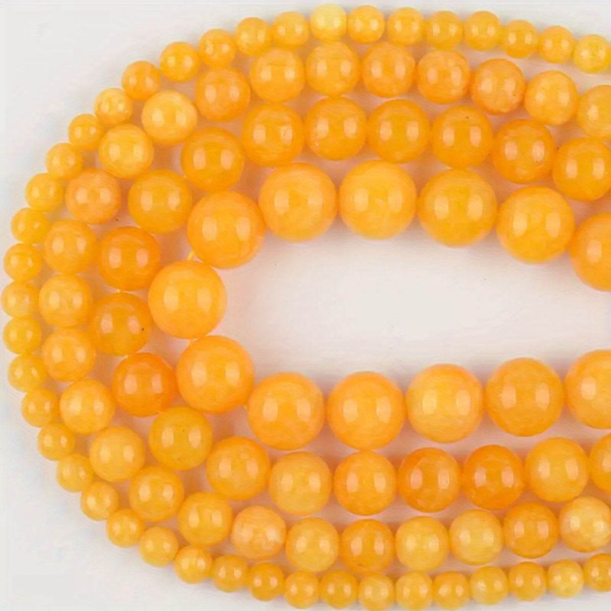 

6/8/10mm Natural Round Yellow Amber Jade Spacer Stones For Jewelry Making