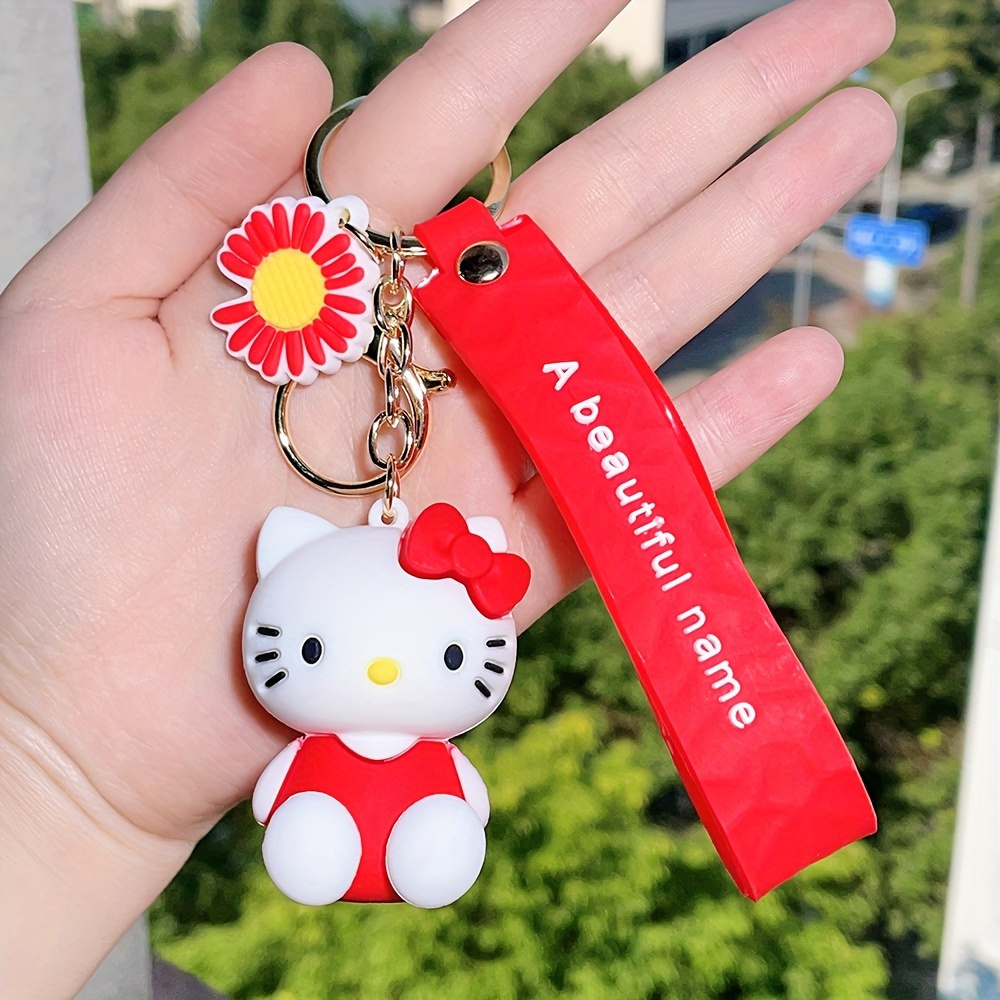 1PC Cute Kawaii Sanrio Hello Kitty Keychain Adorable Keychain Keyring Key  Purse Handbag Car Charms Accessories