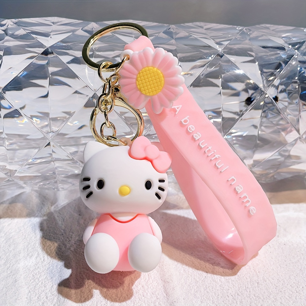 1PC Cute Kawaii Sanrio Hello Kitty Keychain Adorable Keychain Keyring Key  Purse Handbag Car Charms Accessories