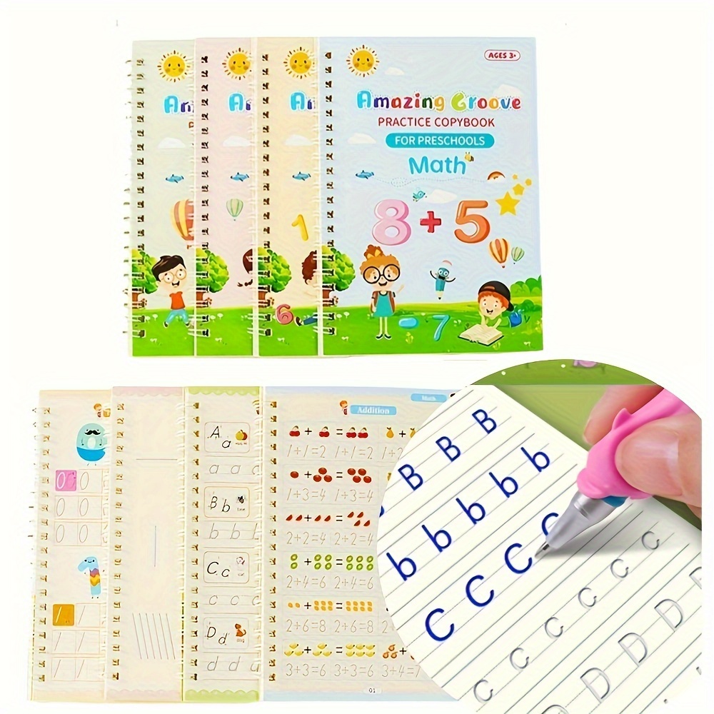 3 Pcs English Italic Groove Practice Copybook Reusable Handwriting Practice  Calligraphy Book English Alphabet Word Can Be Reused