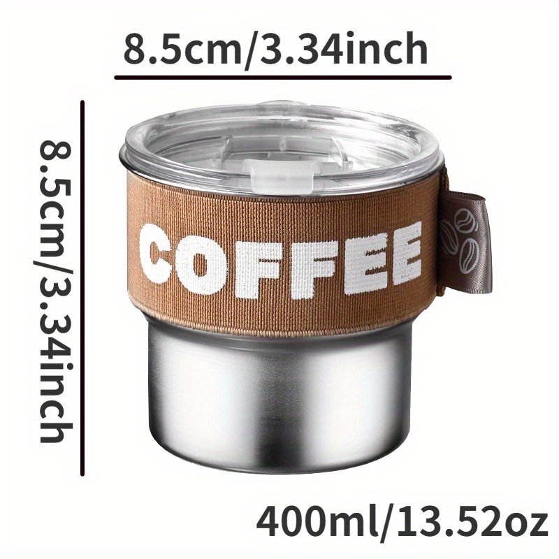 304 Stainless Steel Mini Coffee Cup 400ml with Lid