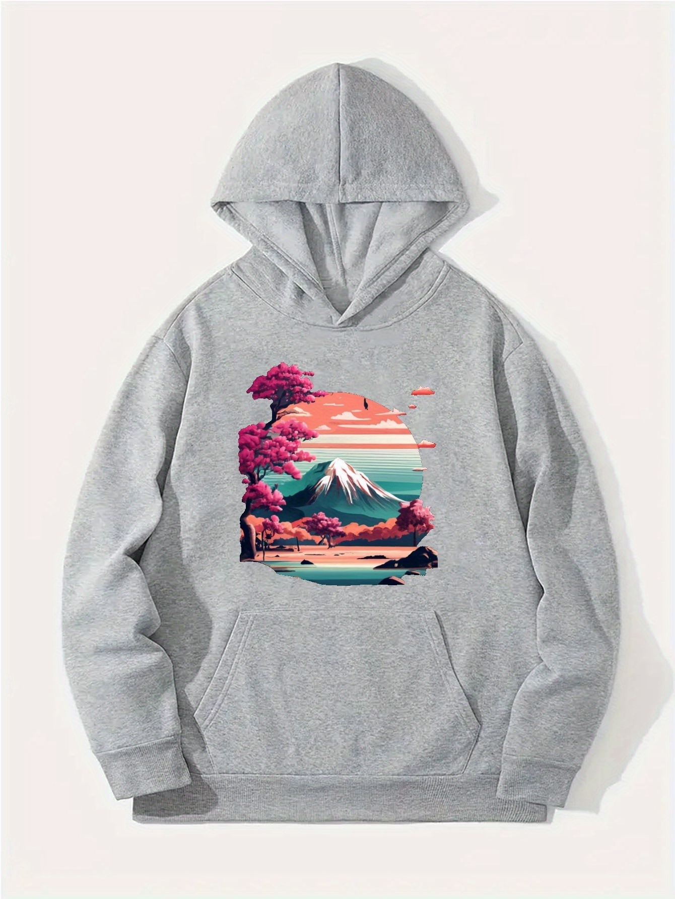 Landscape Print Hoodie Cool Hoodies For Men Mens Casual - Temu