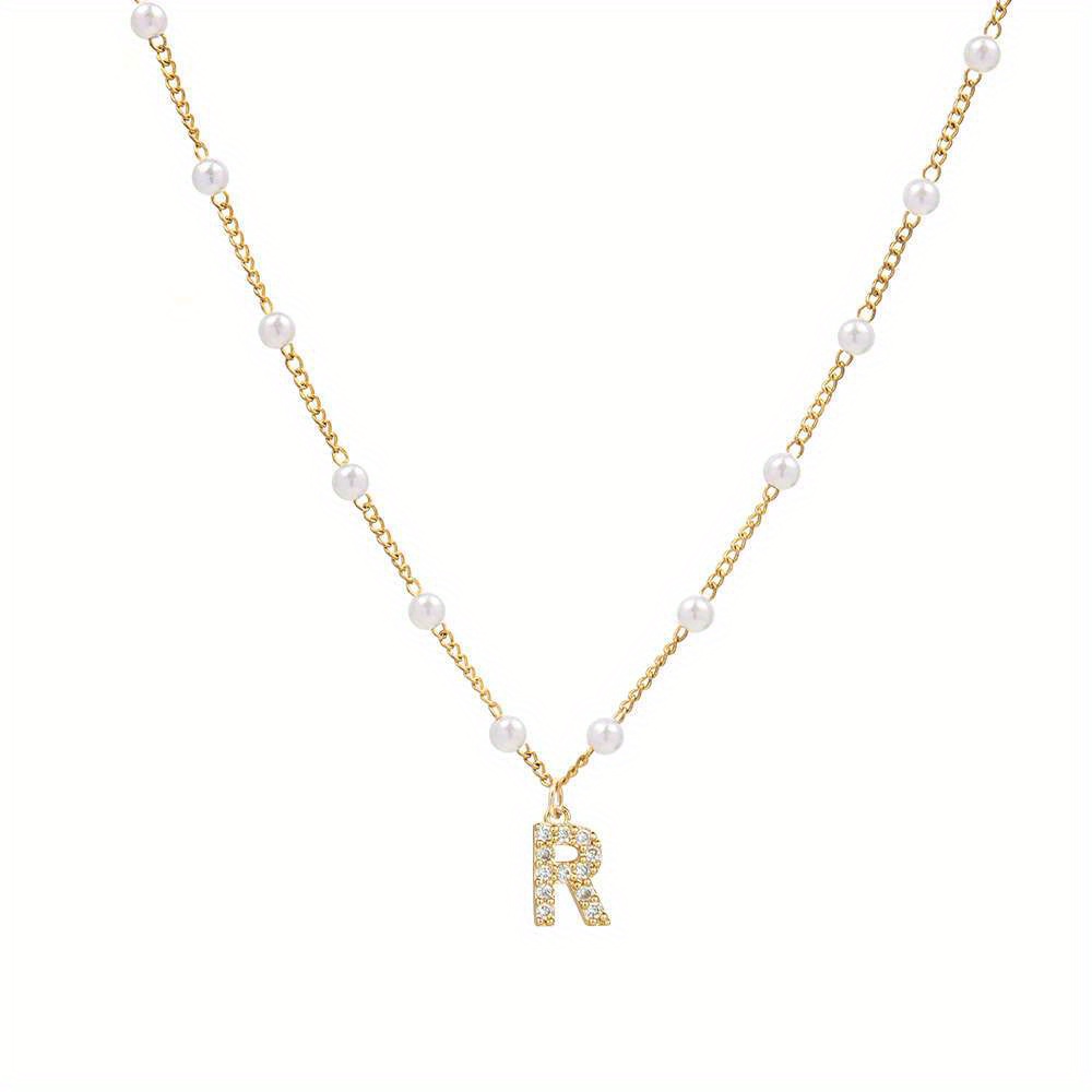Amberta Ciondolo Iniziale In Oro 9kt - Lettera Personalizzata Per Collane, Regalo Elegante