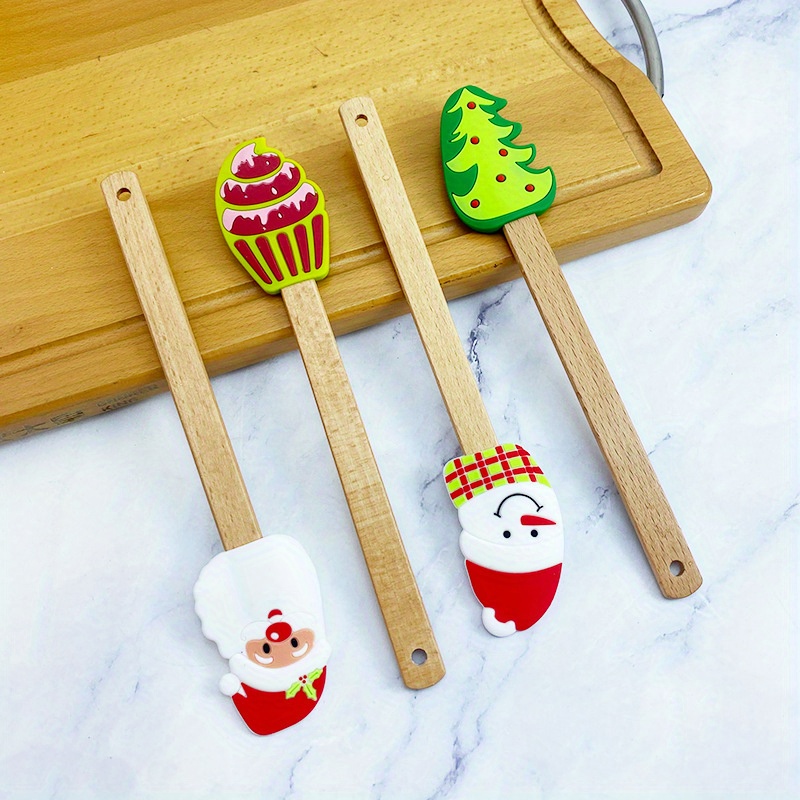 Christmas Silicone Spatulas Set Food Grade Cake Cream - Temu