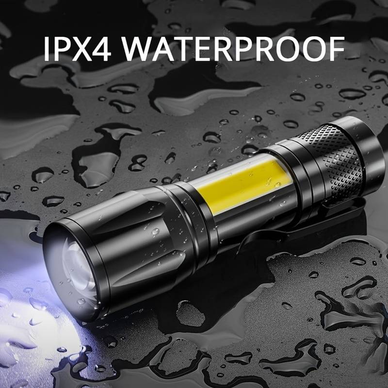 1 2 4 8pcs mini torch with clip led rechargeable flashlight portable usb charging waterproof zoomable flashlight for camping fishing cycling hiking emergency lighting details 0