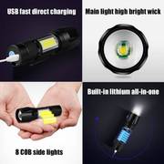 1 2 4 8pcs mini torch with clip led rechargeable flashlight portable usb charging waterproof zoomable flashlight for camping fishing cycling hiking emergency lighting details 4