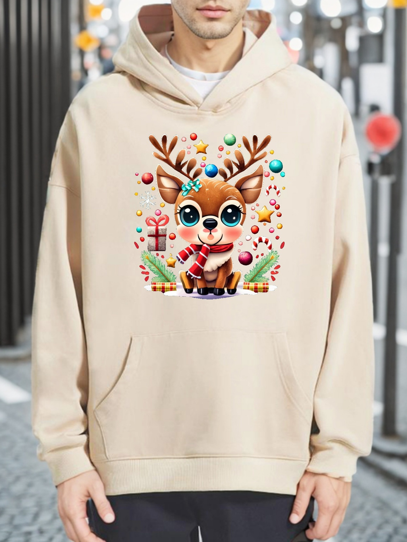 Reindeer cheap hooded sweatshirt