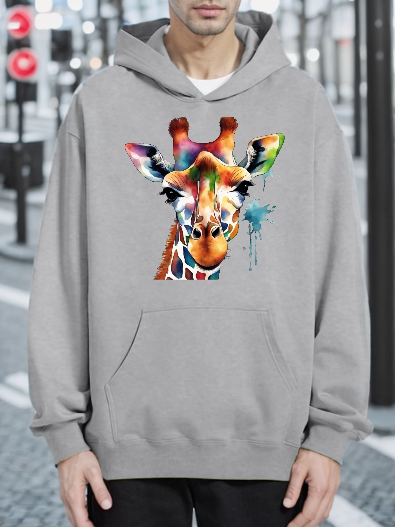 Giraffe Print Hoodie Cool Hoodies For Men Men s Casual Temu