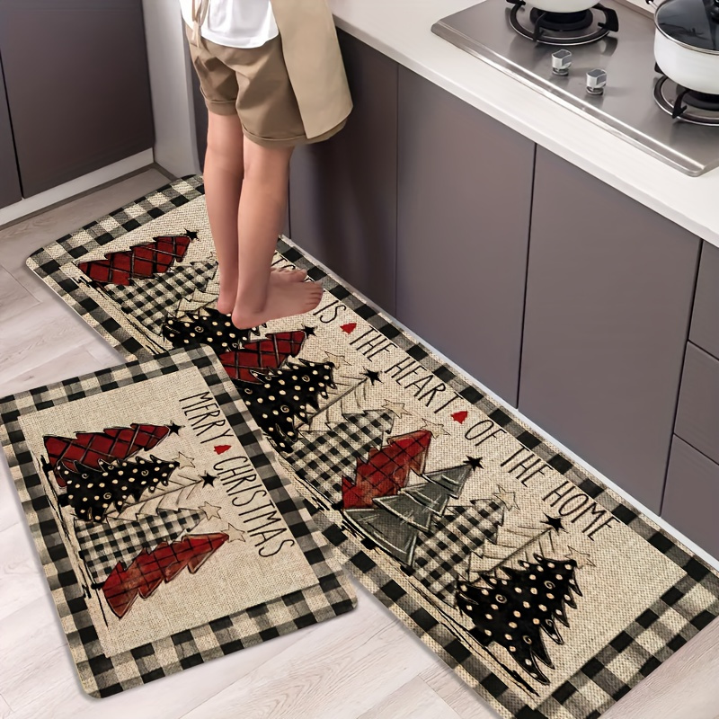 Non slip Christmas Kitchen Mat White Christmas Tree Mat - Temu