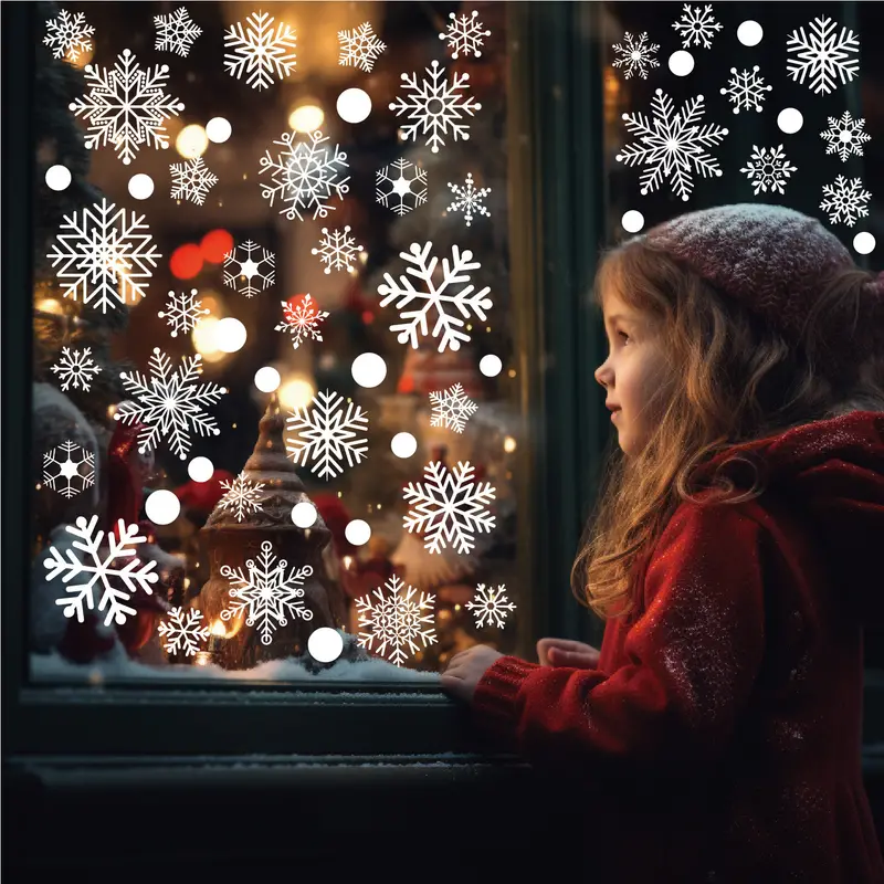 6pcs/set Weihnachts schnee Auto aufkleber Fenster aufkleber - Temu
