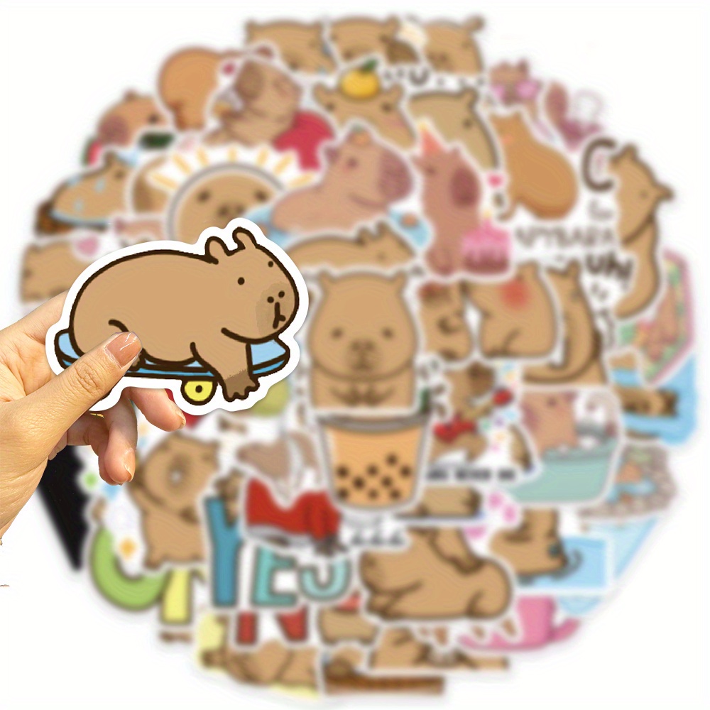 50 Stück Capybara Wasserdichte Kreative Doodle aufkleber - Temu Germany