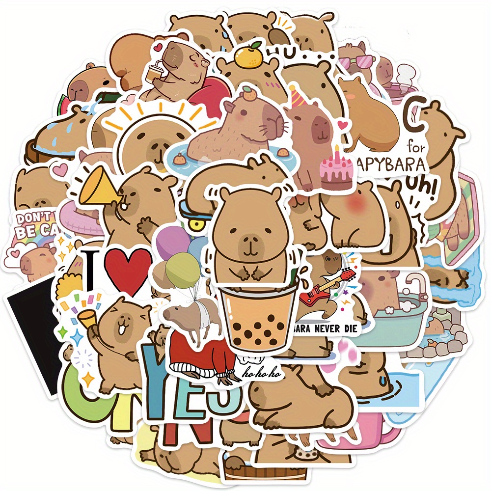 Capybara Stickers Vinyl Waterproof Cute Cartoon Animals - Temu Japan