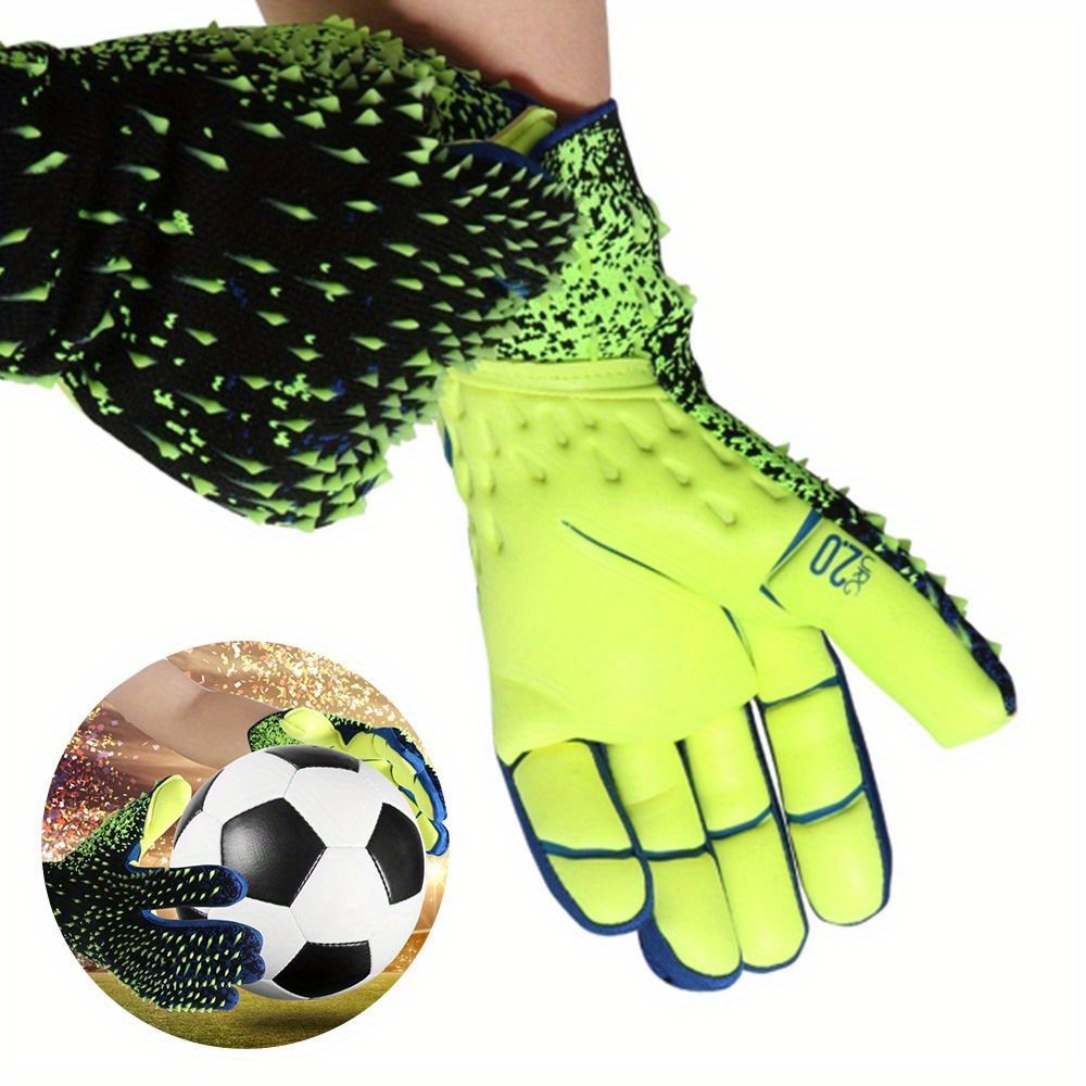 Guantes de portero de fútbol con protector de dedos y doble protección de  muñeca, guantes de portero de agarre fuerte para niños, jóvenes, adultos