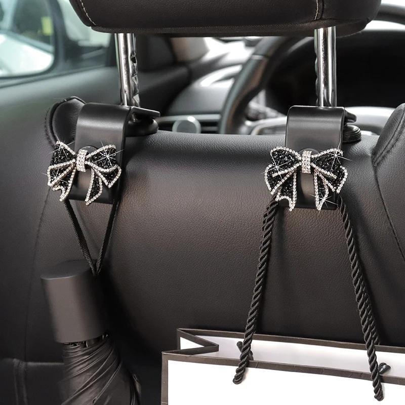 Car Headrest Hook Decorations Bling Rhinestone Purse Hook - Temu