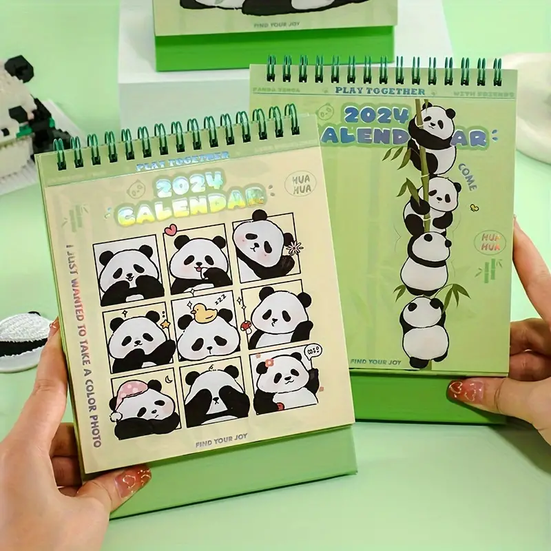 1 Pezzo Calendario Da Scrivania 2024 Carino Panda Con Piano Mensile Per  Forniture Per La Casa, La Scuola, L'ufficio