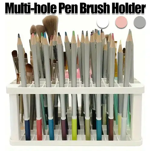 Paint Brush Holder Square Brush Organizer Multi Holes Pencil - Temu