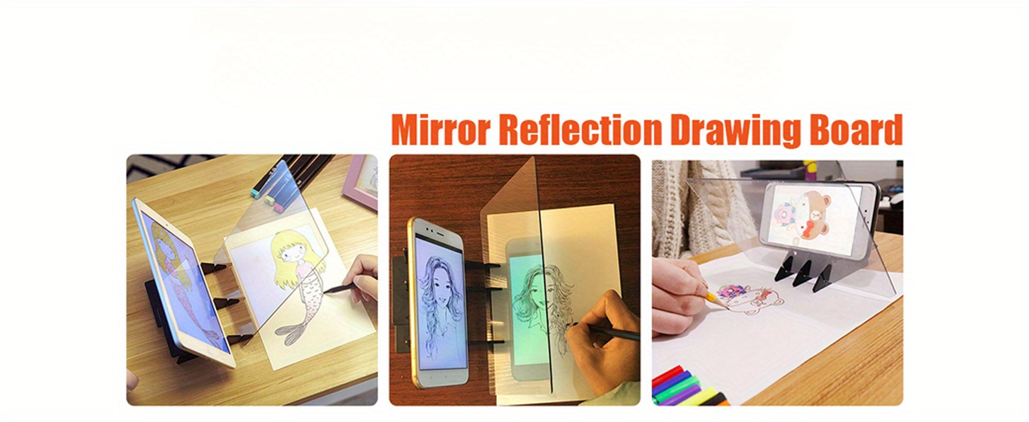 Drawing Painting Sketch Optical Mirror Reflection Projection Tracing Plate Board Portable Optical Tracing Board Image Projector Optical Painting