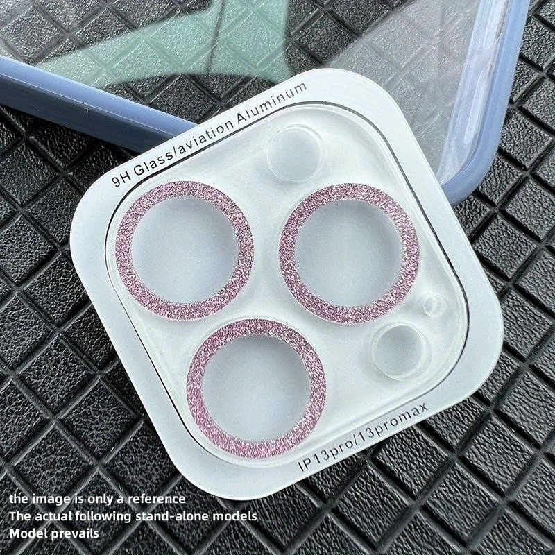 Flash Powder Integrated Lens Film For IPHONE 15 14 13 12 11 Promax Plus Rear Camera Transparent Glass Protection Ring