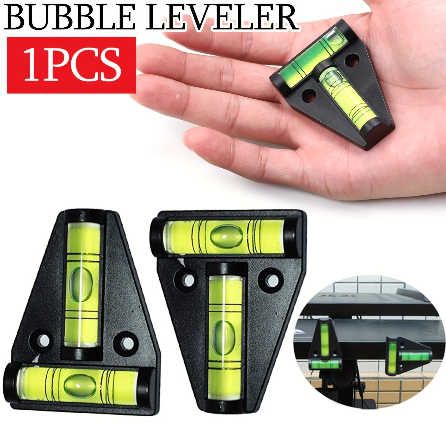 Horizontal Bubble Triangle Level Green Bullseye Circular Spirit Level  T-type Scope Precision Spirit Bubble Measuring Kit