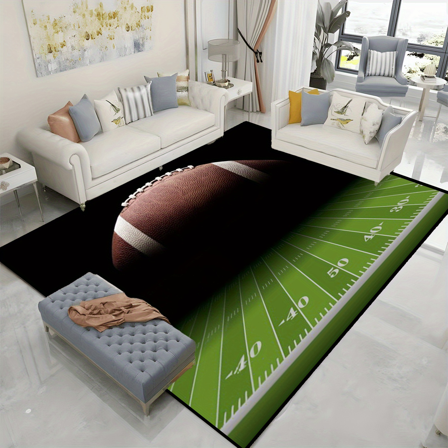 Comprar Alfombra con patrón deportivo de fútbol para dormitorio, sala de  estar, alfombra de fútbol para cocina, alfombrillas para el suelo,  decoración del hogar, alfombra antideslizante, 8 tamaños