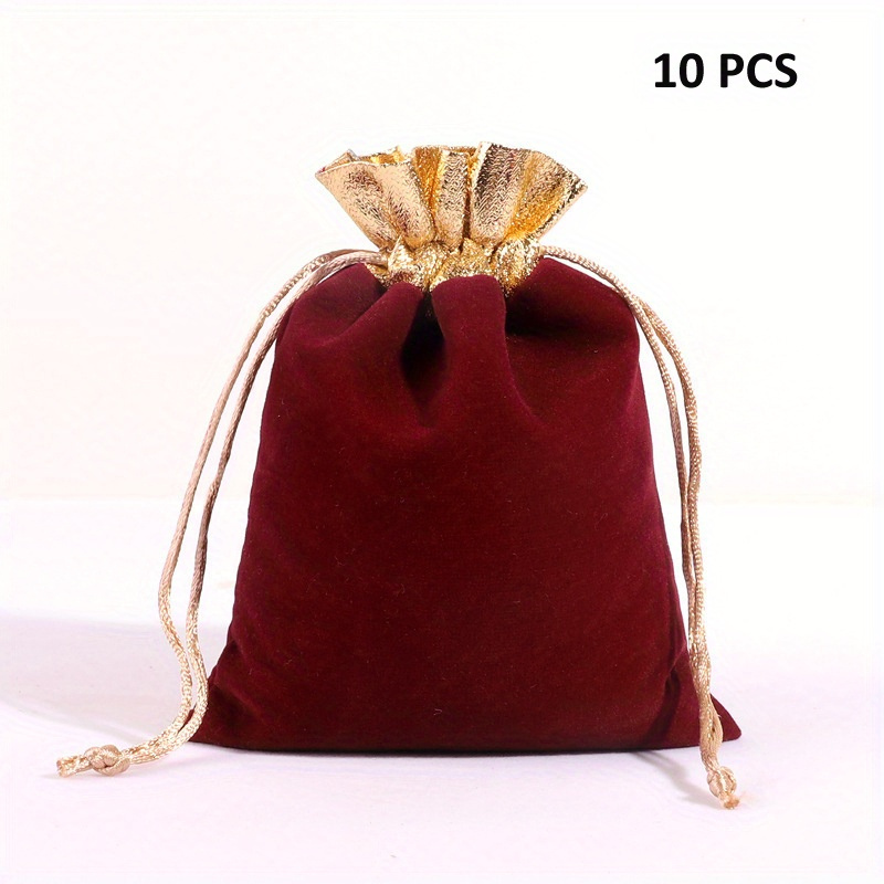 10X Small Gift Bag Velvet Cloth Drawstring Bag Jewelry Ring Pouch