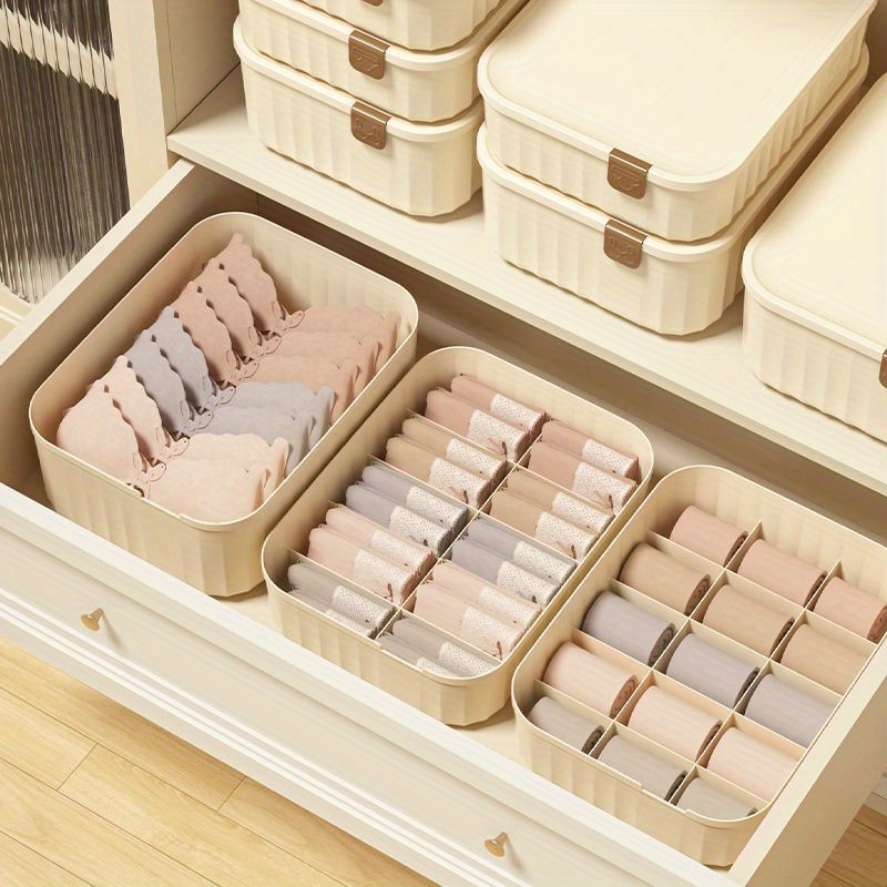 Underwear Drawer Storage Box Plastic Stackable Sorting - Temu