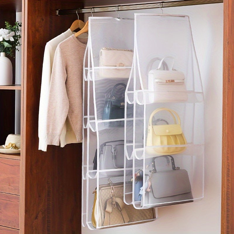 Space saving Clear Closet Hanging Organizer With Zippers For - Temu