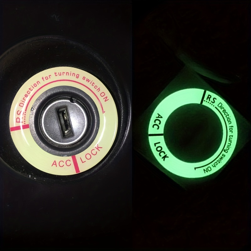 

1pc Car Light Ignition Keyring, Car Night Light Ignition Ring Sticker, Car Universal Ignition Switch 3d Fluorescent Ring Decoration