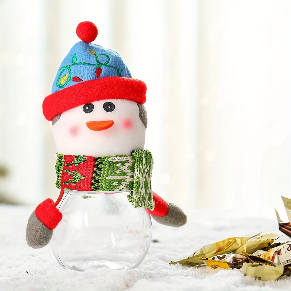 Christmas Decoration Autumn Winter Ornaments Christmas Candy Jar Gift Santa  Snowman Ornament Storage Box Clear Plastic Novelty Cookie Jars Plush Doll  Lid Bottle Party Event - Temu