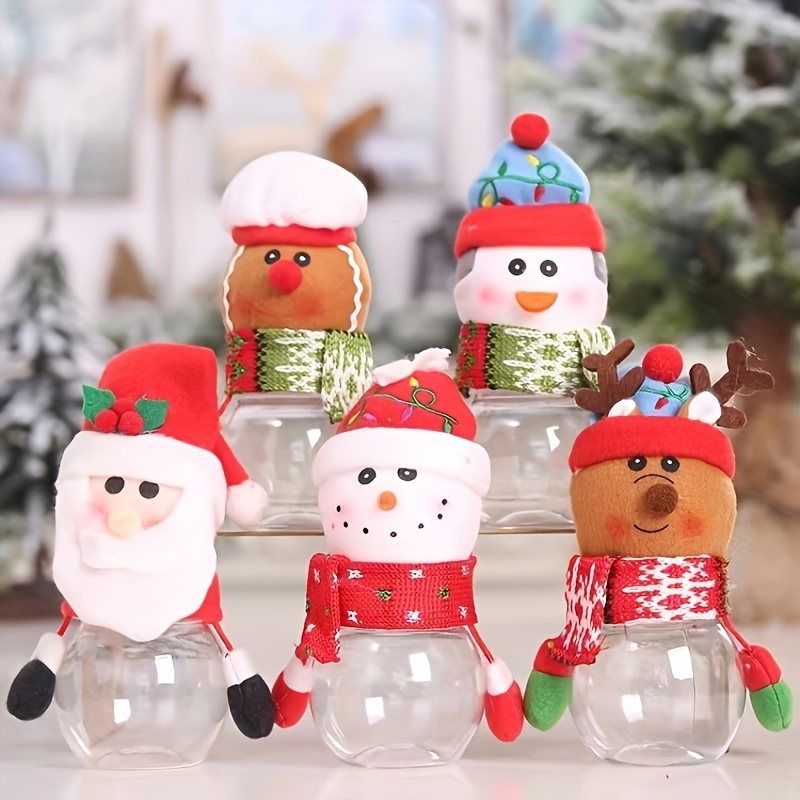 Christmas Candy Jar Clear Christmas Holiday Wrapping Gift - Temu