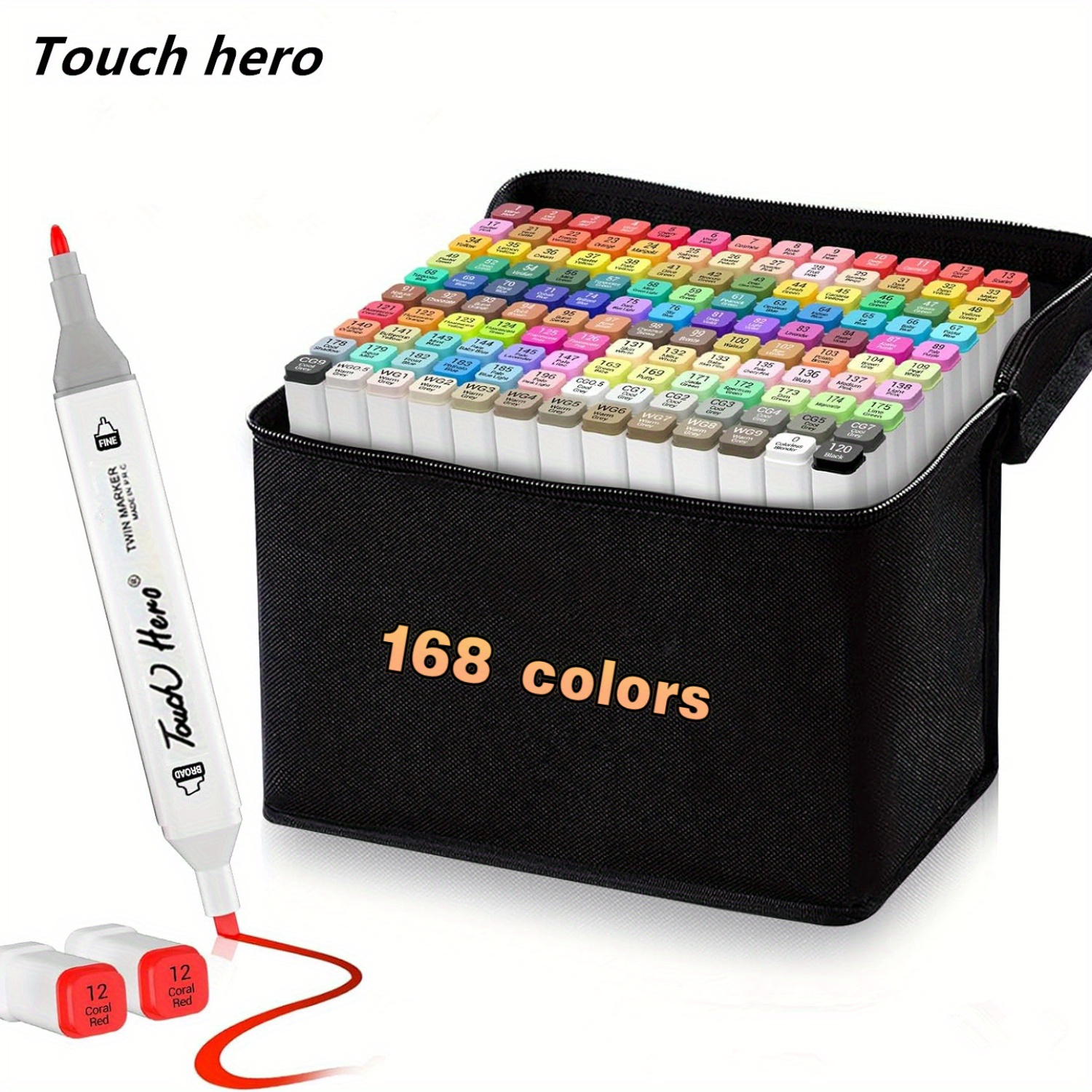 Colourcolor Alcohol Markers Set Dual Tip Fine & Chisel Art Markers Twin  Sketch Markers Pens Permanent Alcohol Based Markers with Case (48)