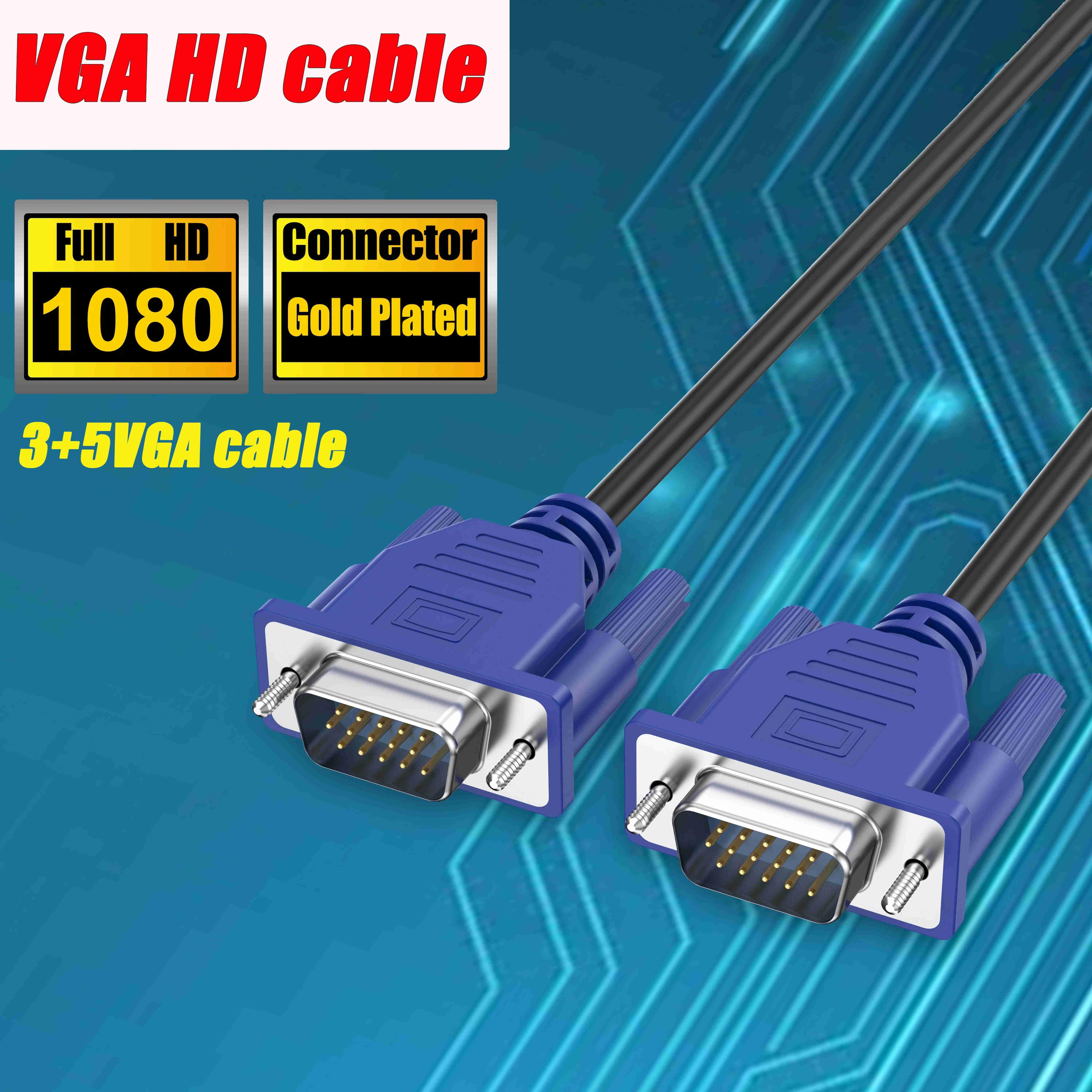 Câble VGA Vers VGA 15 Broches 1080P Full HD Mâle Vers Câble - Temu