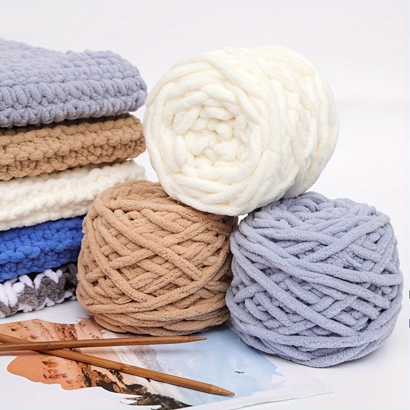 Comprar Bufanda de lana gruesa de 50g, hilo de lana de punto, gorro cálido  para el hogar