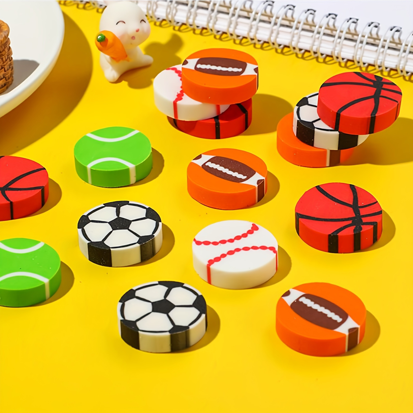

30pcs Sports Ball Pattern Mini Erasers Assortment Novelty Pencil Erasers Bulk For Party Favor Home School Work Classroom Rewards Prizes Christmas Thanksgiving Gift