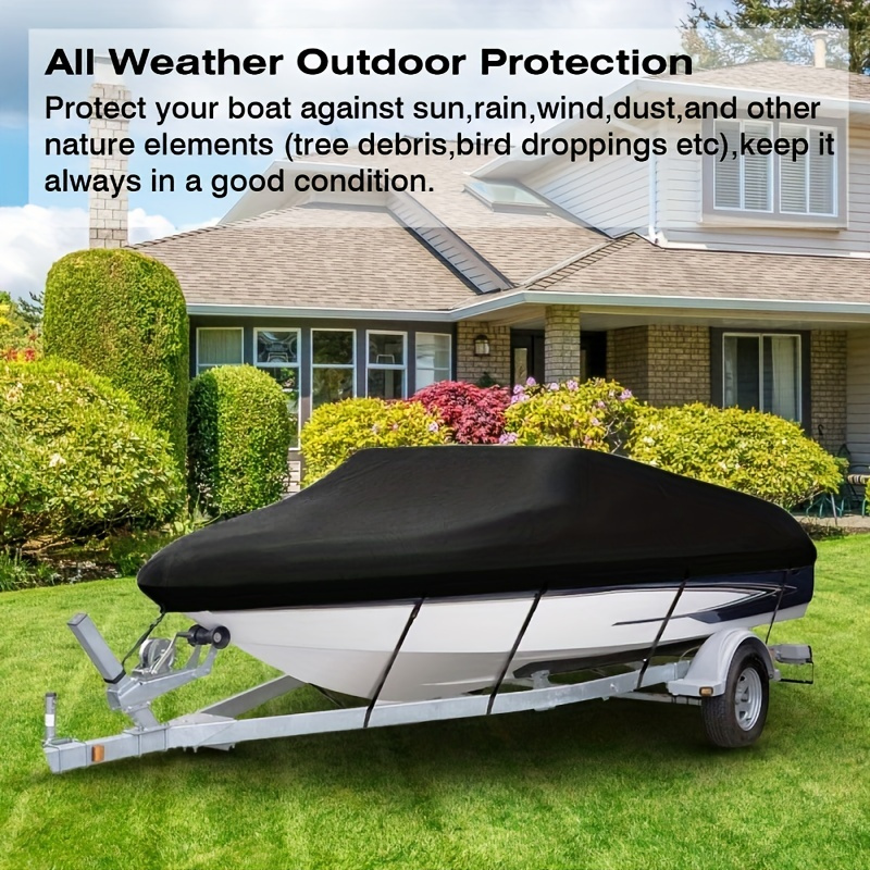 Heavy Duty 600d Boat Cover Marine Grade Waterproof Boat Cover Suitable V  Hull Trimaran Small Boat Cover - Sports & Outdoors - Temu