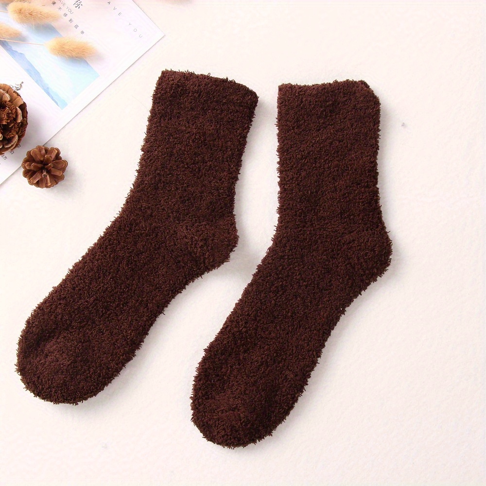 5 Pairs Plush Socks Fluffy Slippers Cozy Warm Winter Socks