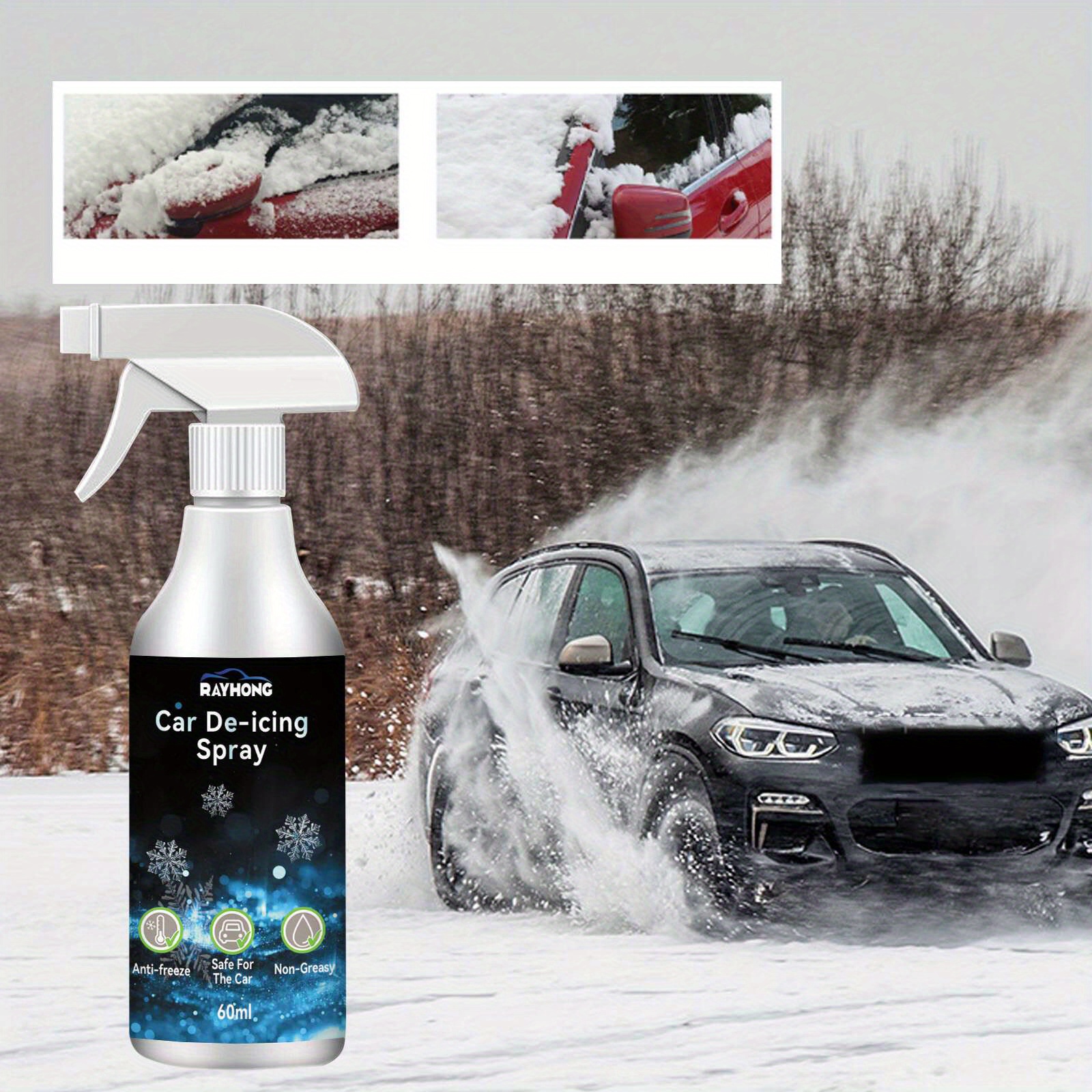 Spray de dégivreur pour pare-brise de voiture, dégivreur pour pare-brise de  voiture, spray de fonte rapide de la glace pour enlever la neige, la glace  et le givre