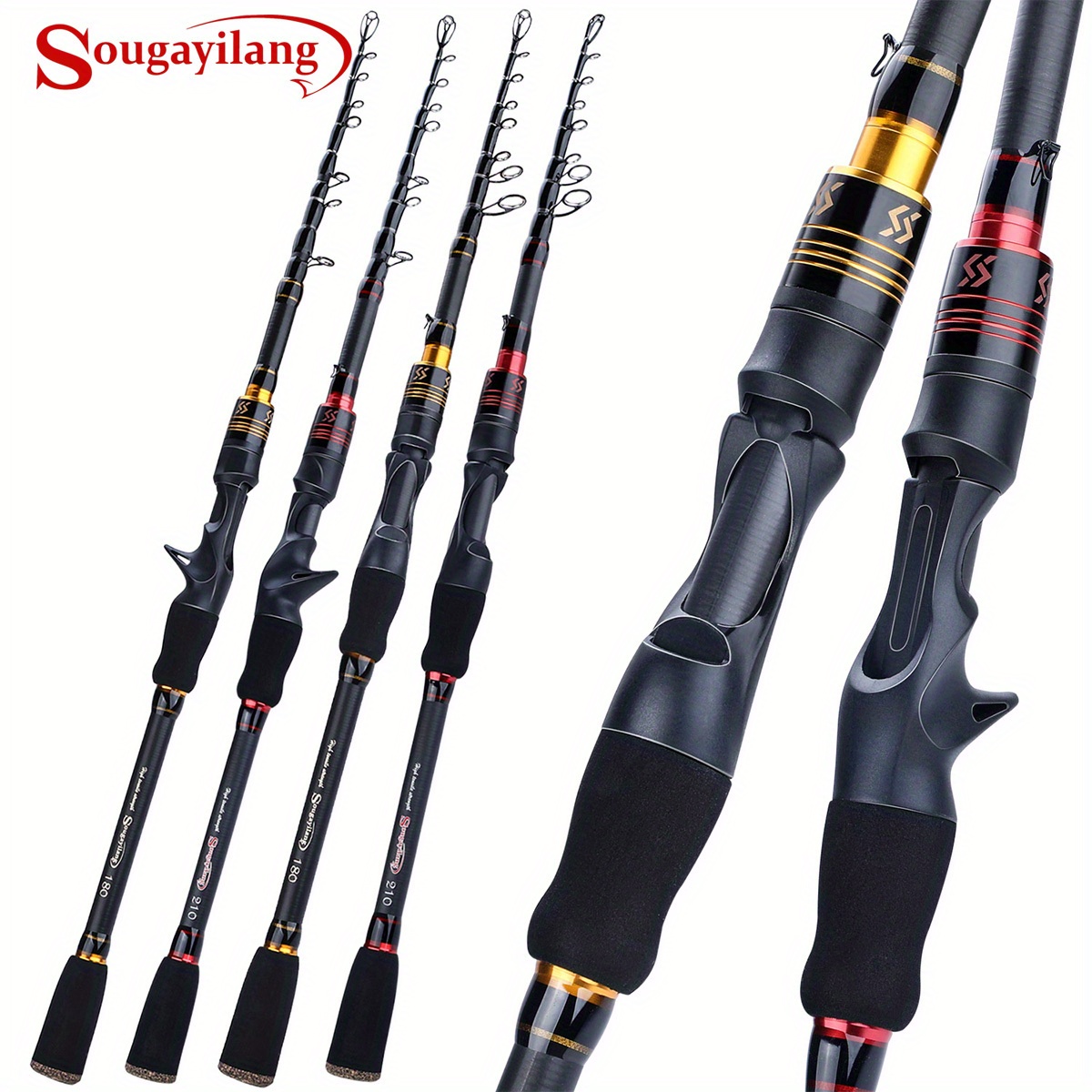 Sougayilang Fishing Rod Spinning Rod Ultra Lightweight Carbon Fiber  Telescopic Fishing Rods Lengthening Hollow Handle Pole Pole - Sports &  Outdoors - Temu