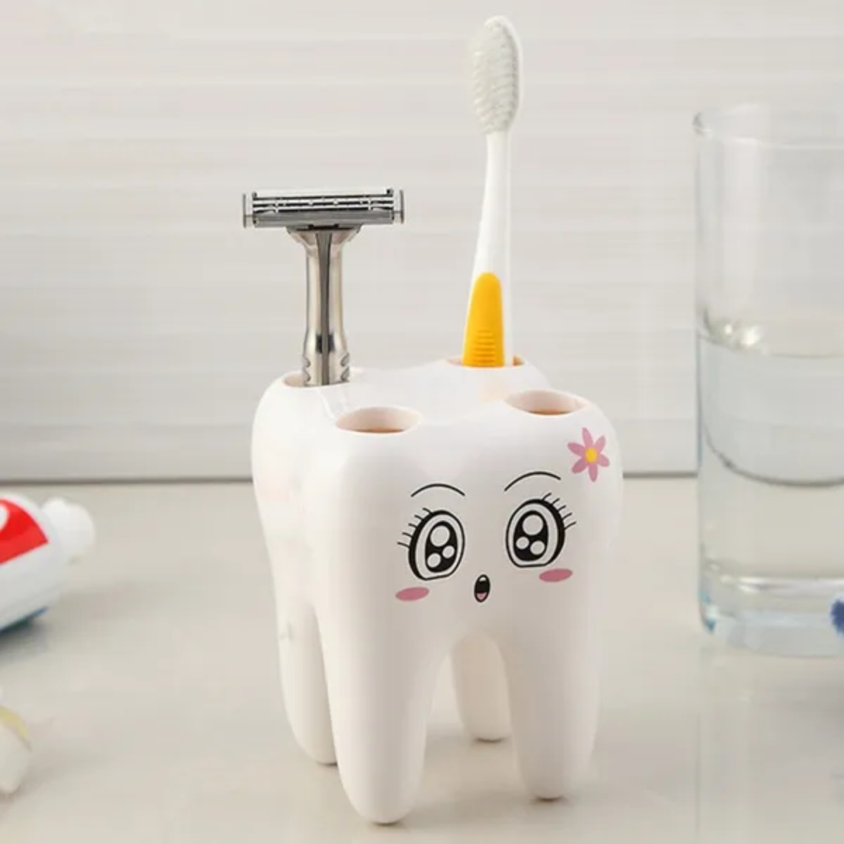 Toothbrush Holder Bathroom Creative Wall Mounted Multipurpose Storage Rack  Household Punch Free Toothpaste Razor Holder