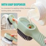 1PC Portable Shoe Cleaning Brush With Liquid Box, Pressed-Out Design Hangable Cleaning Tool