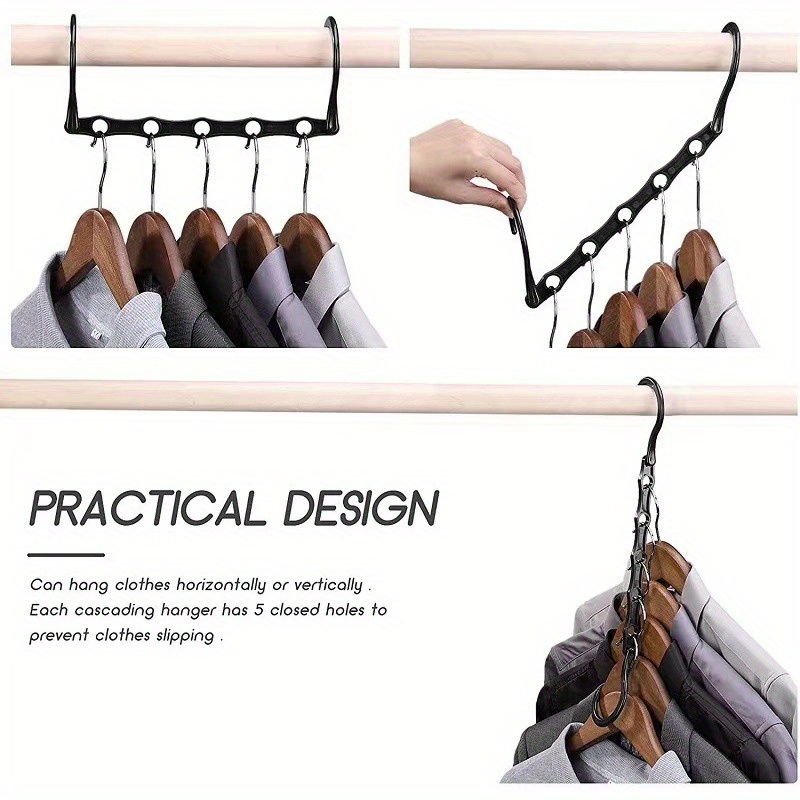 5 hole Plastic Clothes Hanger Portable Adjustable Clothes Temu