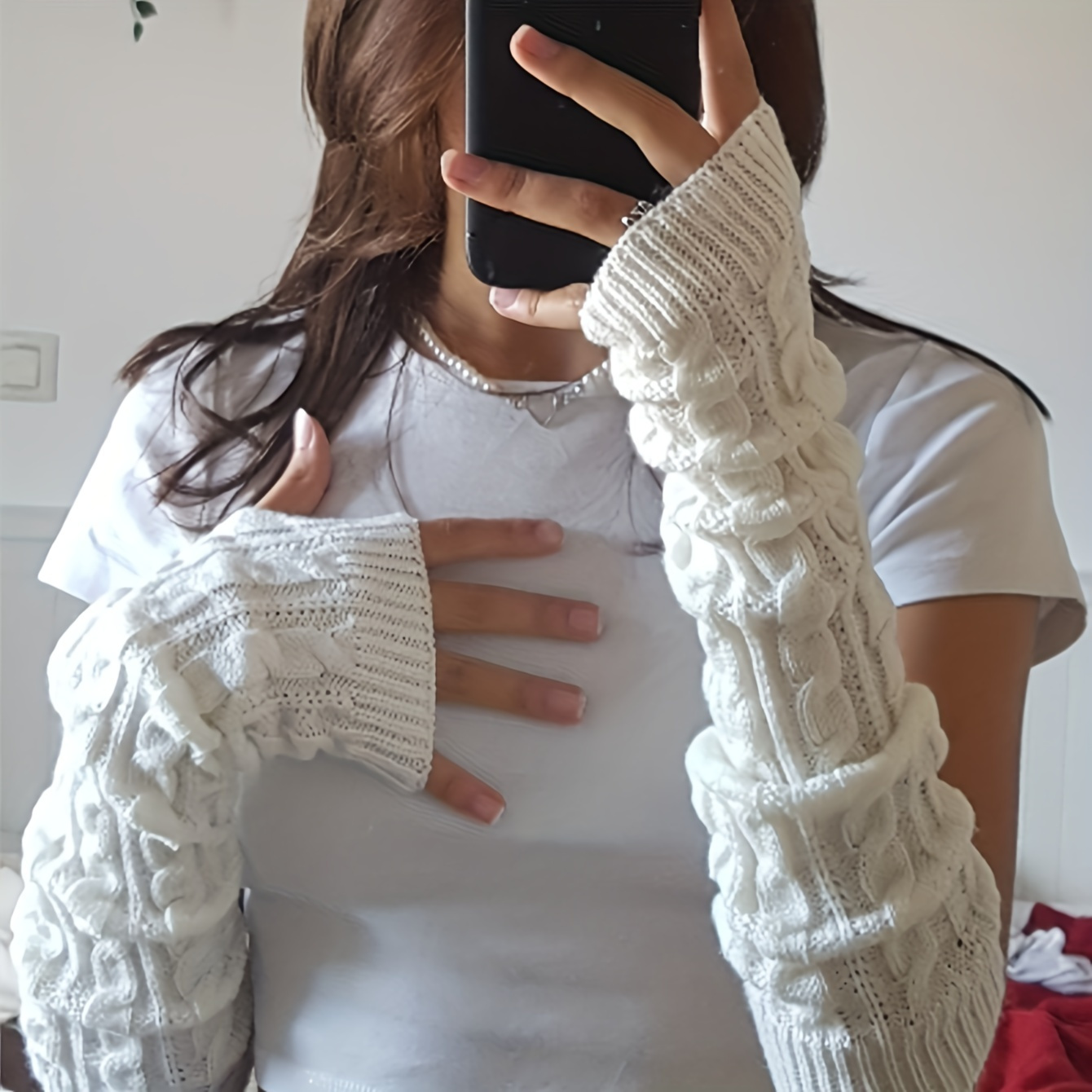 Knitted Fingerless Gloves For Women Warm Winter Arm Sleeve Hand Warmer With  Solid Twist Crochet Design From Jianghaiya, $5.98