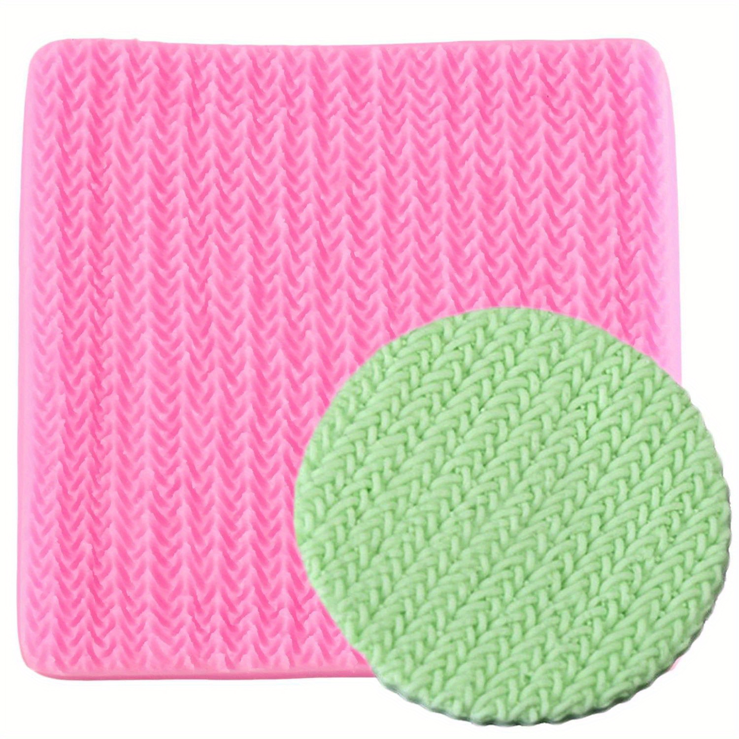 

1pc Sweater Fabric Knitting Texture Mold Biscuits Embossing Decorating Lace Mat Tool Silicone Molds Fondant Cake Decorating