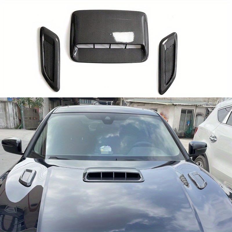 3pcs Car Air Flow Intake Hood Scoop Vent Bonnet Universal ABS Fake Air  Outlet Car Decorative Modified Accessories