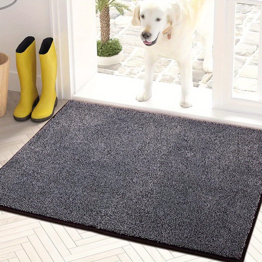 DEXI Door Mat Outside Entry Rug All Weather Entrance Mats for Front Back  Doormat Heavy Duty Garage Welcome Exterior Rugs 30x47 Black & Grey