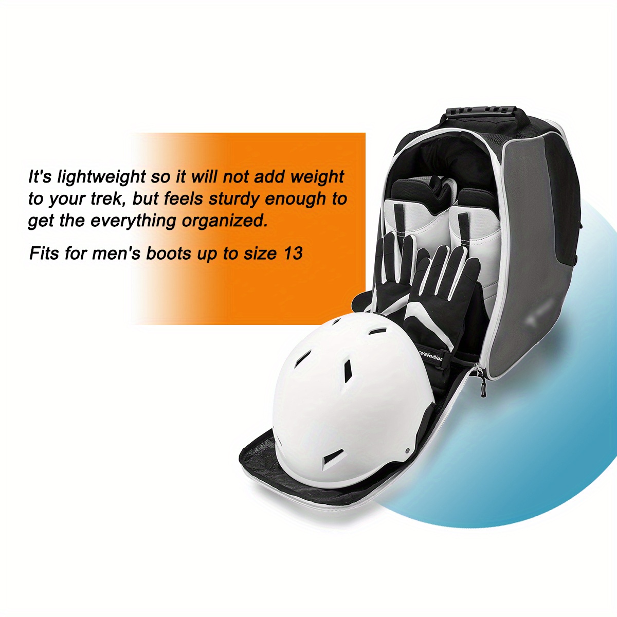  Mochila para botas de esquí de 50 litros – Botas de snowboard y  esquí, bolsa de viaje para casco de viaje aéreo – Accesorios ergonómicos  para equipo de esquí (guantes, chaqueta