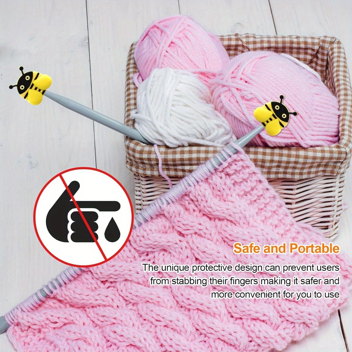 10pcs Knitting Needle Stopper, Need-Minder, Knitting And Crochet