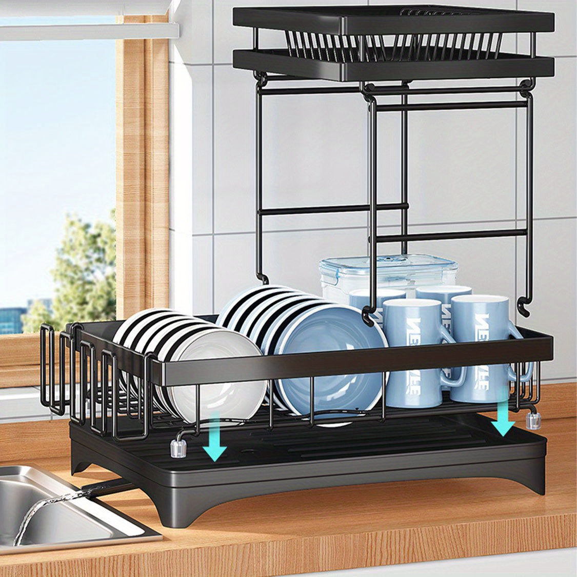 Kitchenware Organizer Shelf With Expandable Pot Lid Holder - Temu
