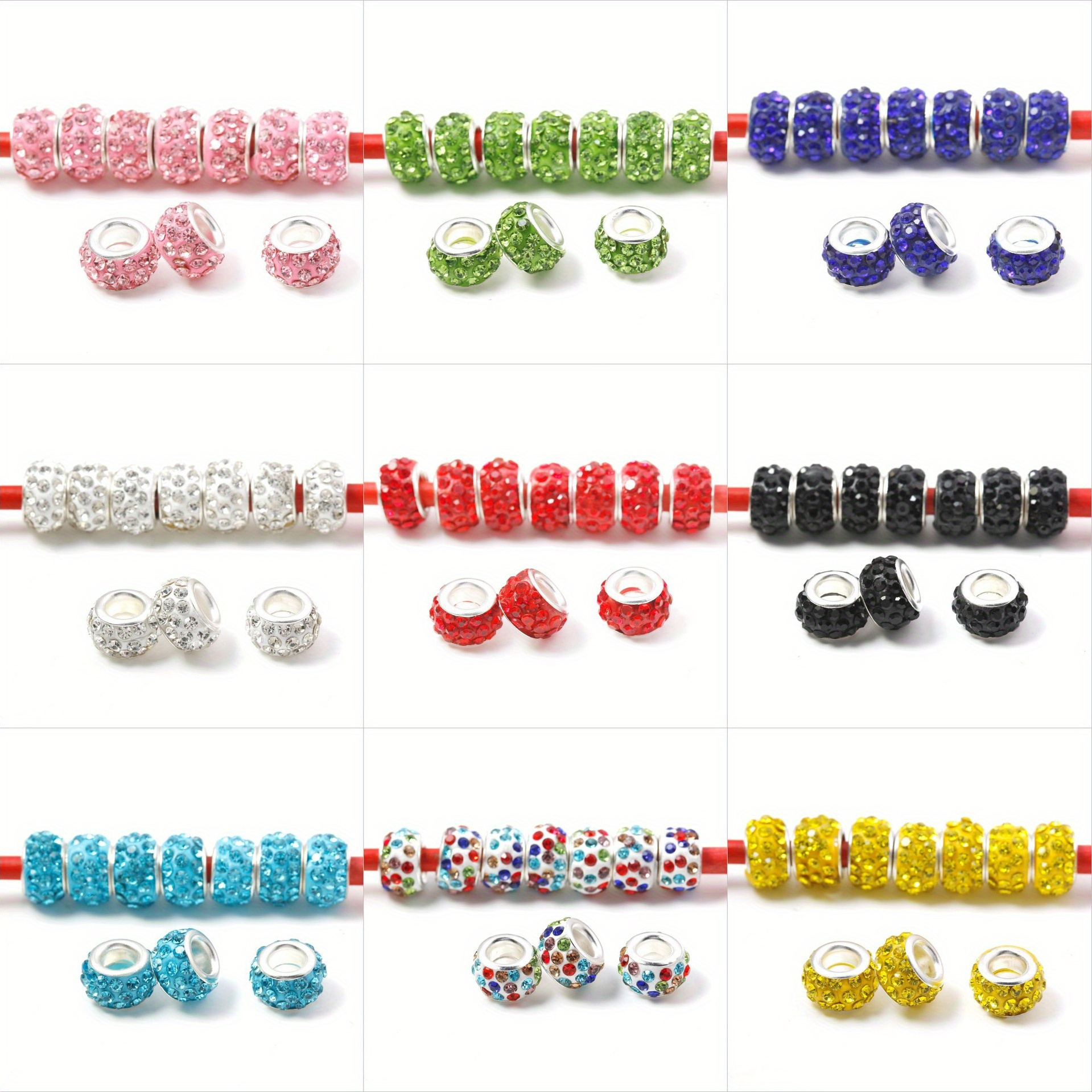 Aluminum Beads Bulk For Jewelry Making Multi Metal Beads Large Hole 50 pcs  15mm
