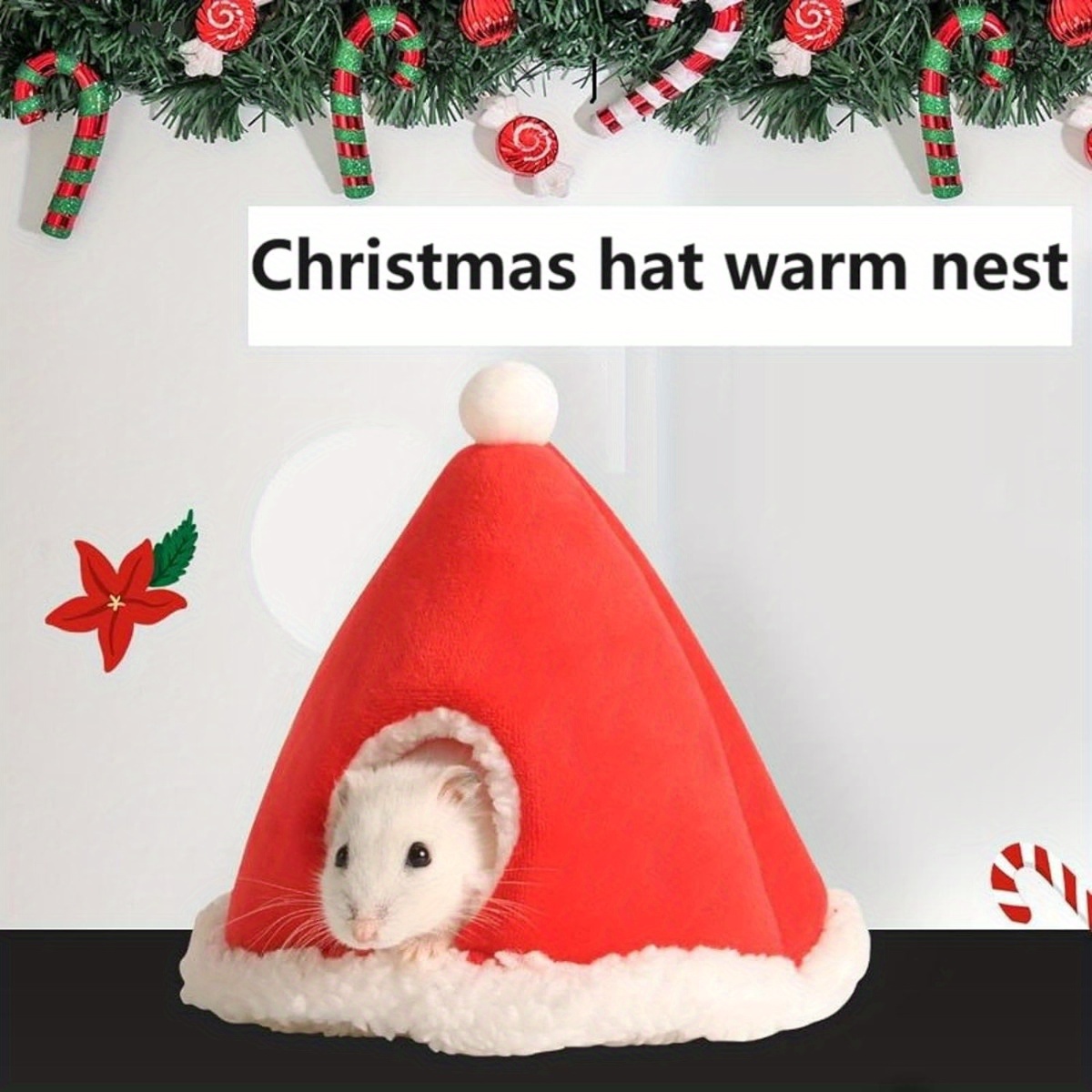 Dwarf Hamster Warm Bed Hammock Christmas Tree Shaped House - Temu United  Kingdom